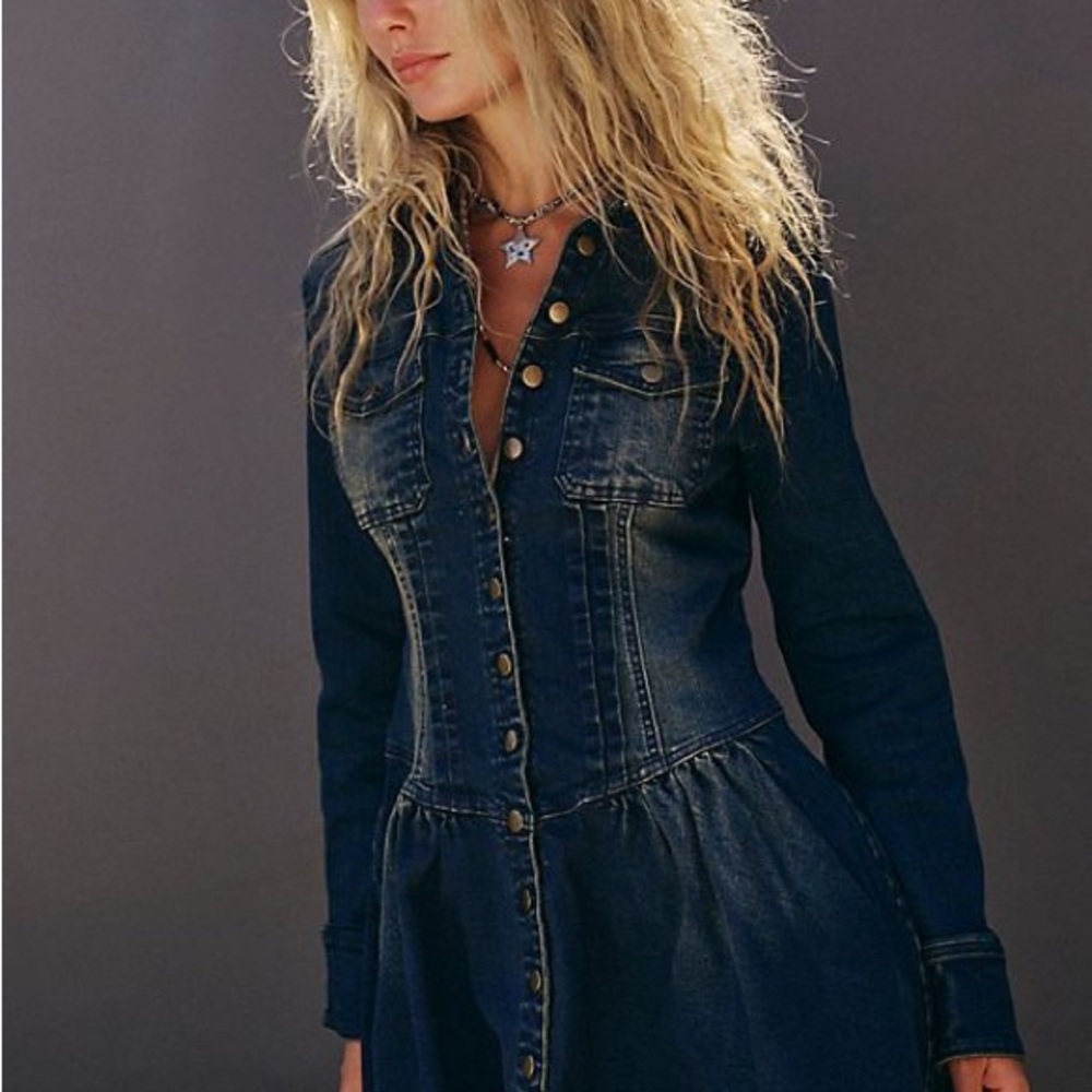 Denim Button-Up Dress